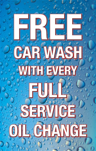 Free Car Wash- 28" x 44" .020 Styrene Insert