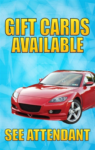 Auto Gift Cards Available- 28" x 44" .020 Styrene Insert