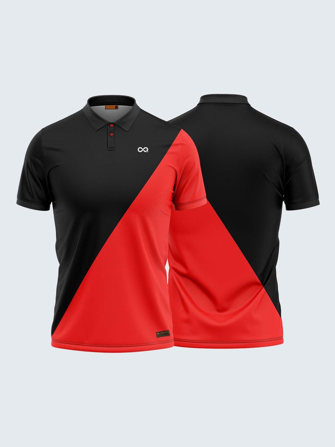 black and red polo tee