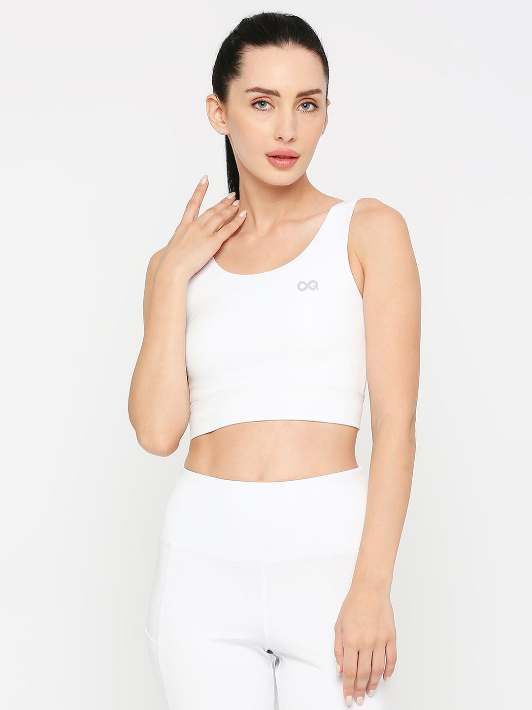 Women's White Sports Bra With Zipper - Stay Supported and Stylish
