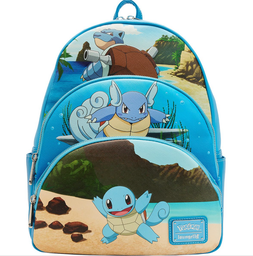 Official Pokemon Squirtle Nintendo 15 Plush Backpack Turtle Mew Clip EUC