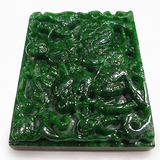 Right: Green Serpentine jade with a noodle like texture as a block