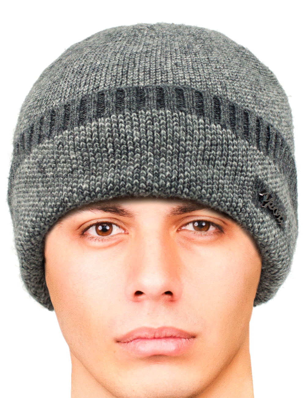 Dahlia's Wool Blend Knit Beanie Hat, Velour Fleece Lined