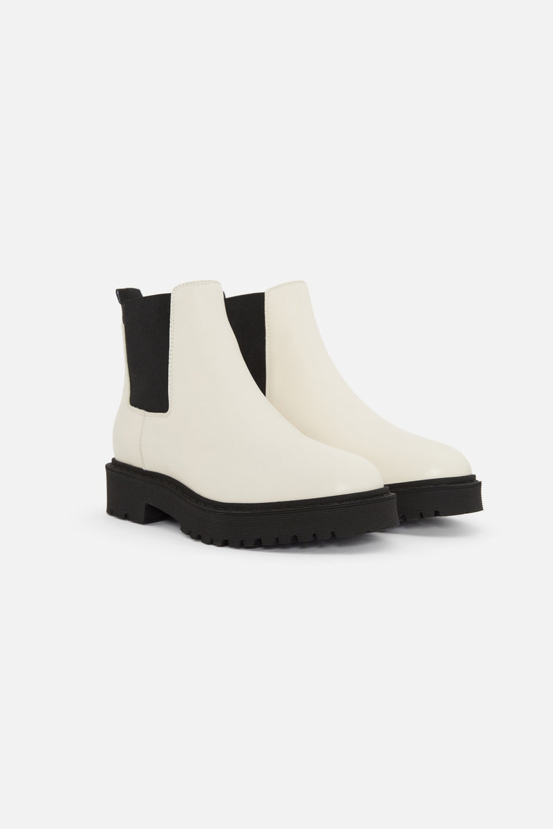 Hogan H543 White Leather Chelsea Boots