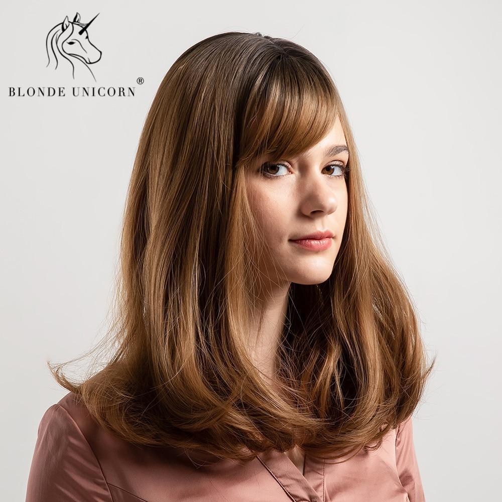 Blonde Unicorn 14 Inch Synthetic Natural Wave Hair Wig With Bangs