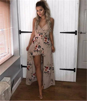 Uitgelezene Women Summer Dress Boho Floral Print Beach Dresses Sexy Deep V FU-47