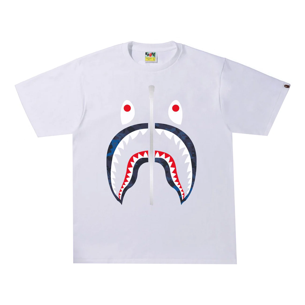 Sand Camo Shark Tee White/Navy !