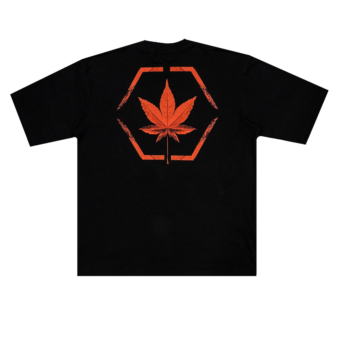 Retro Maple Tee Black