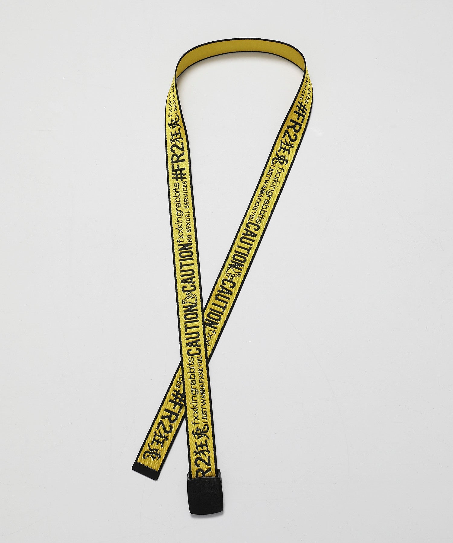 Logo Icon Embroidery Long Belt Yellow