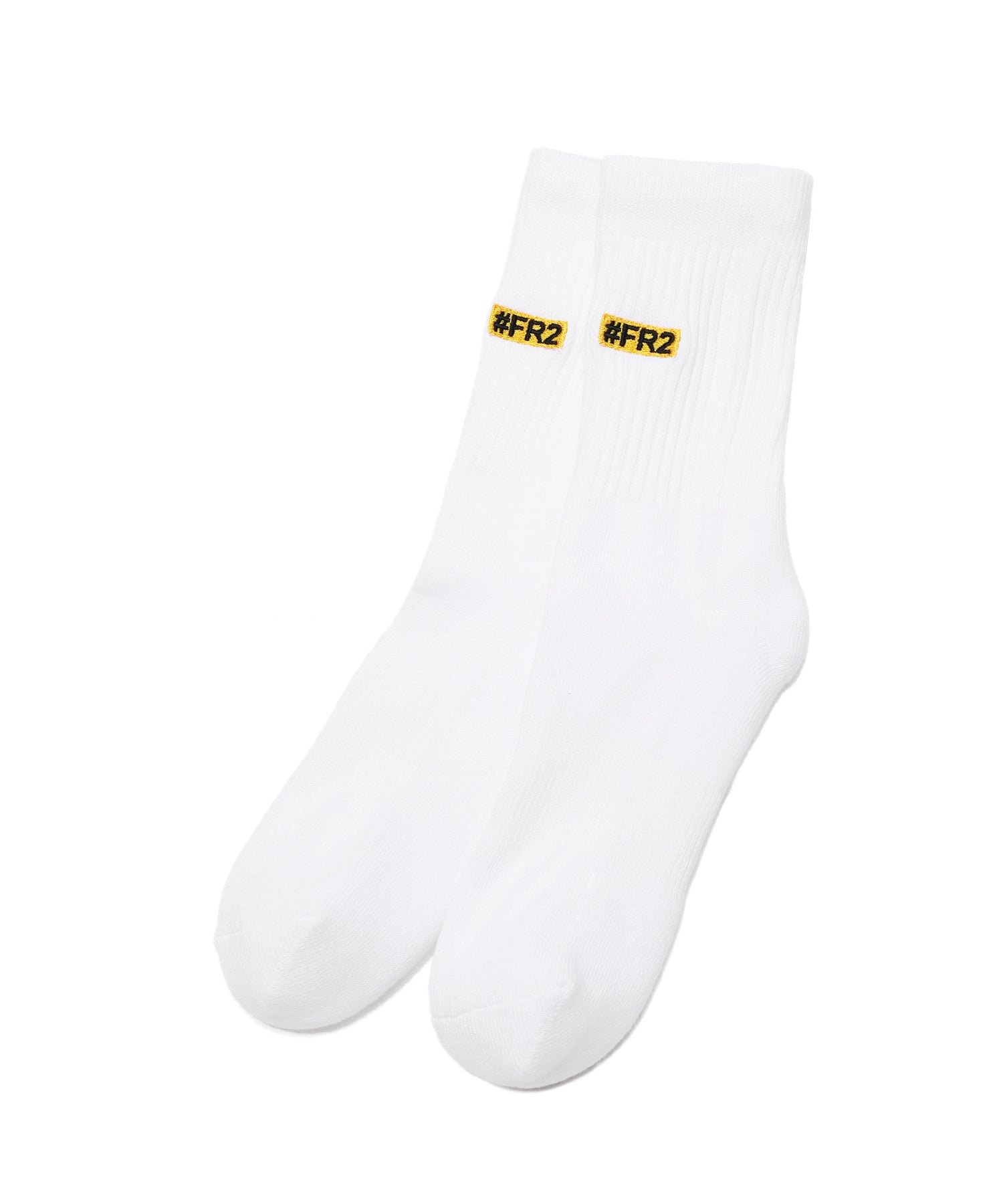 Yellow Box Logo Socks White