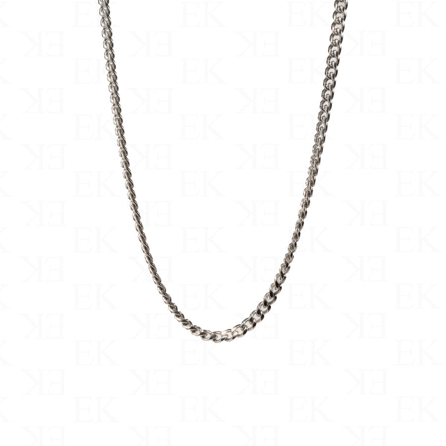 No Iced Cuban Necklace Silver