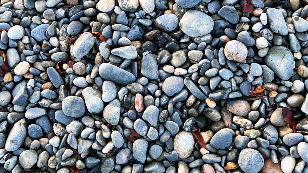 Pebbles and stones on a Cornish beach 