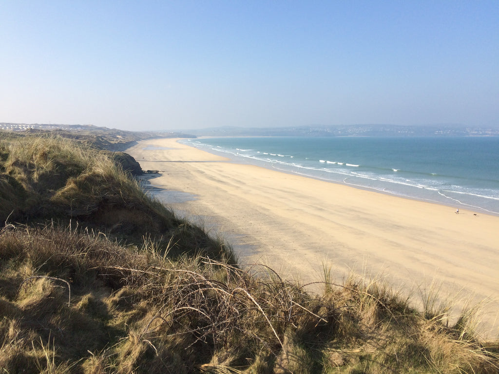 Gwithian beach, quiet sandy surfing north coast beach in Cornwall