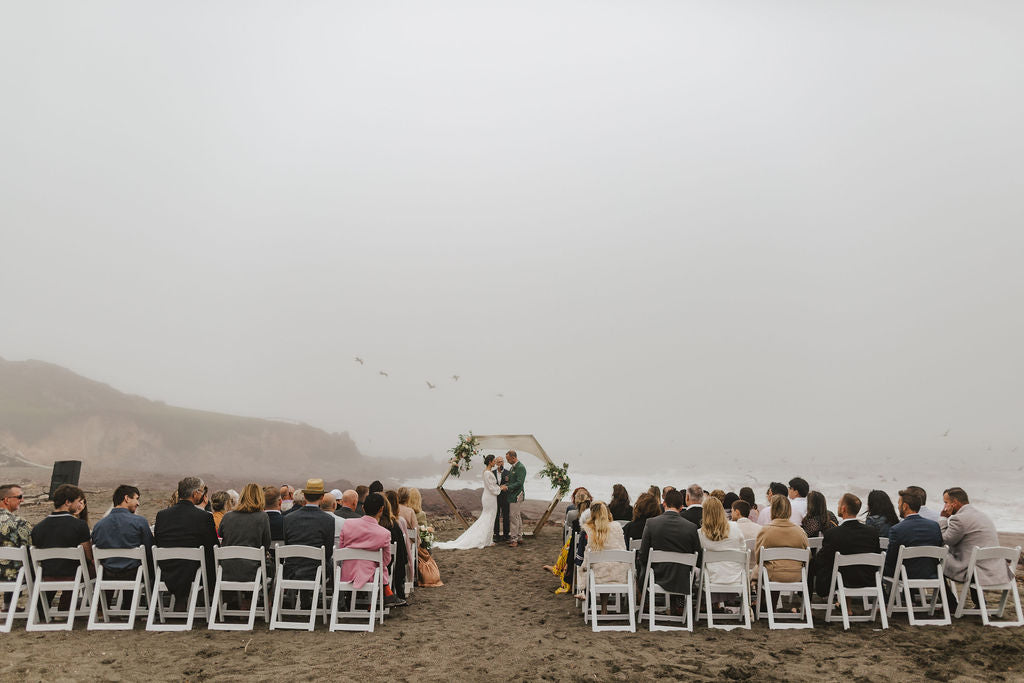 California beach wedding ceremony