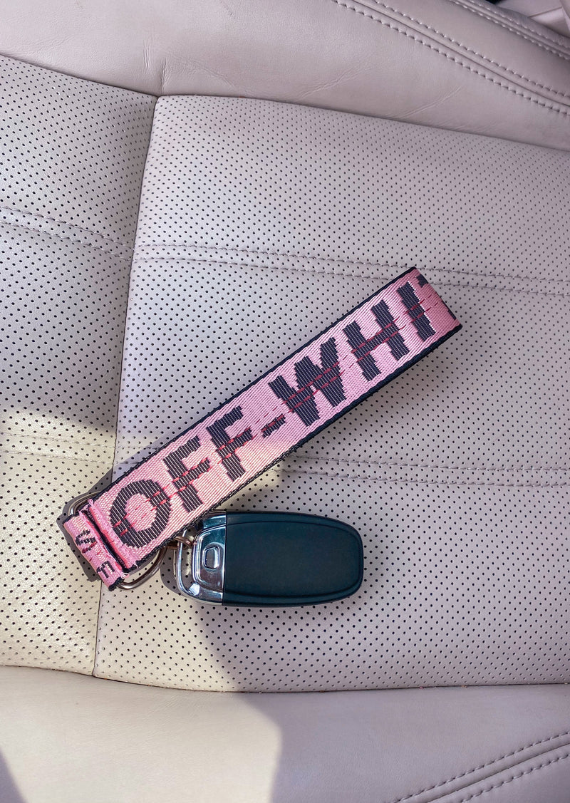 off white car lanyard