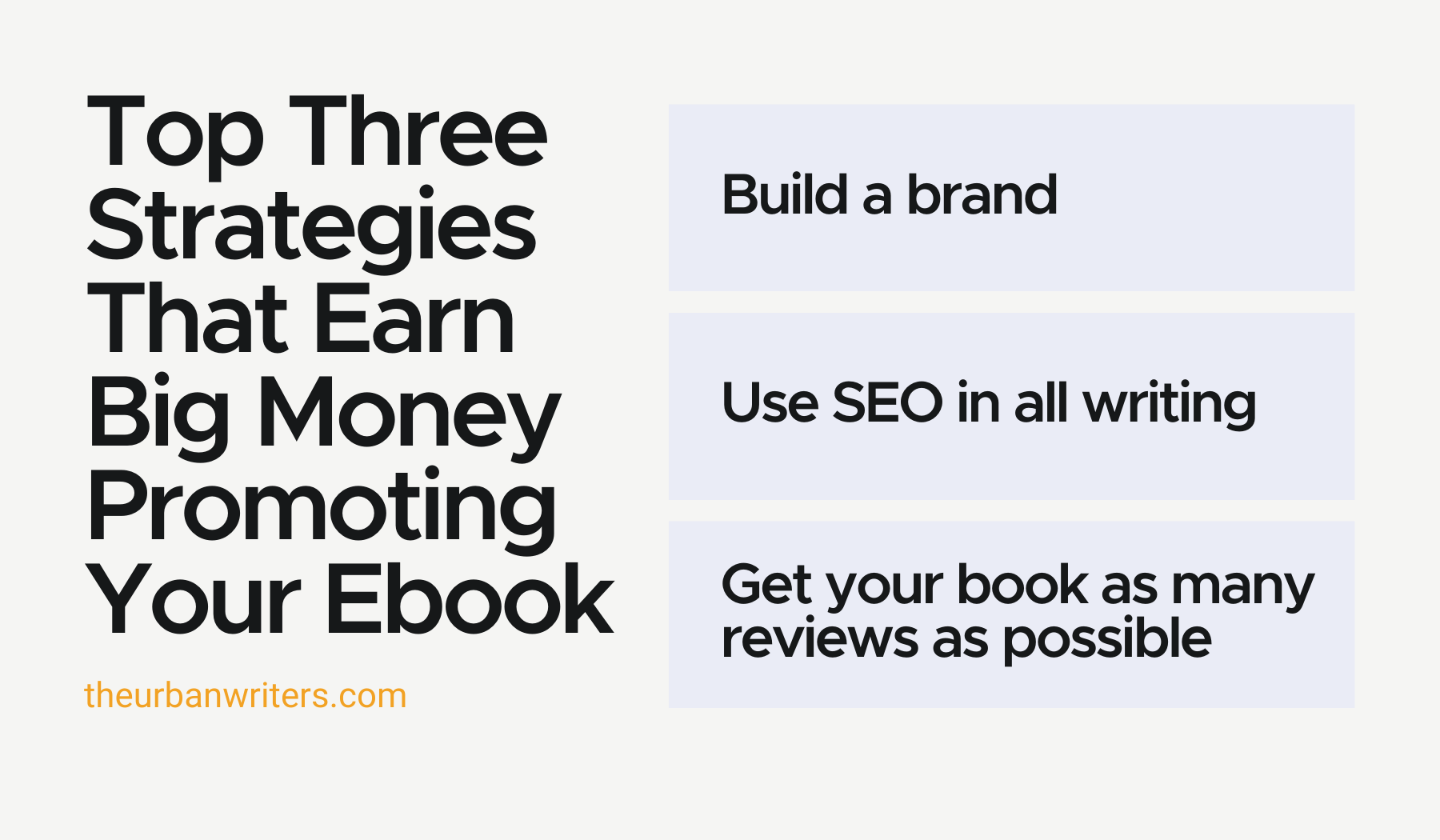 Top three strategies that earn big money promoting your Ebook