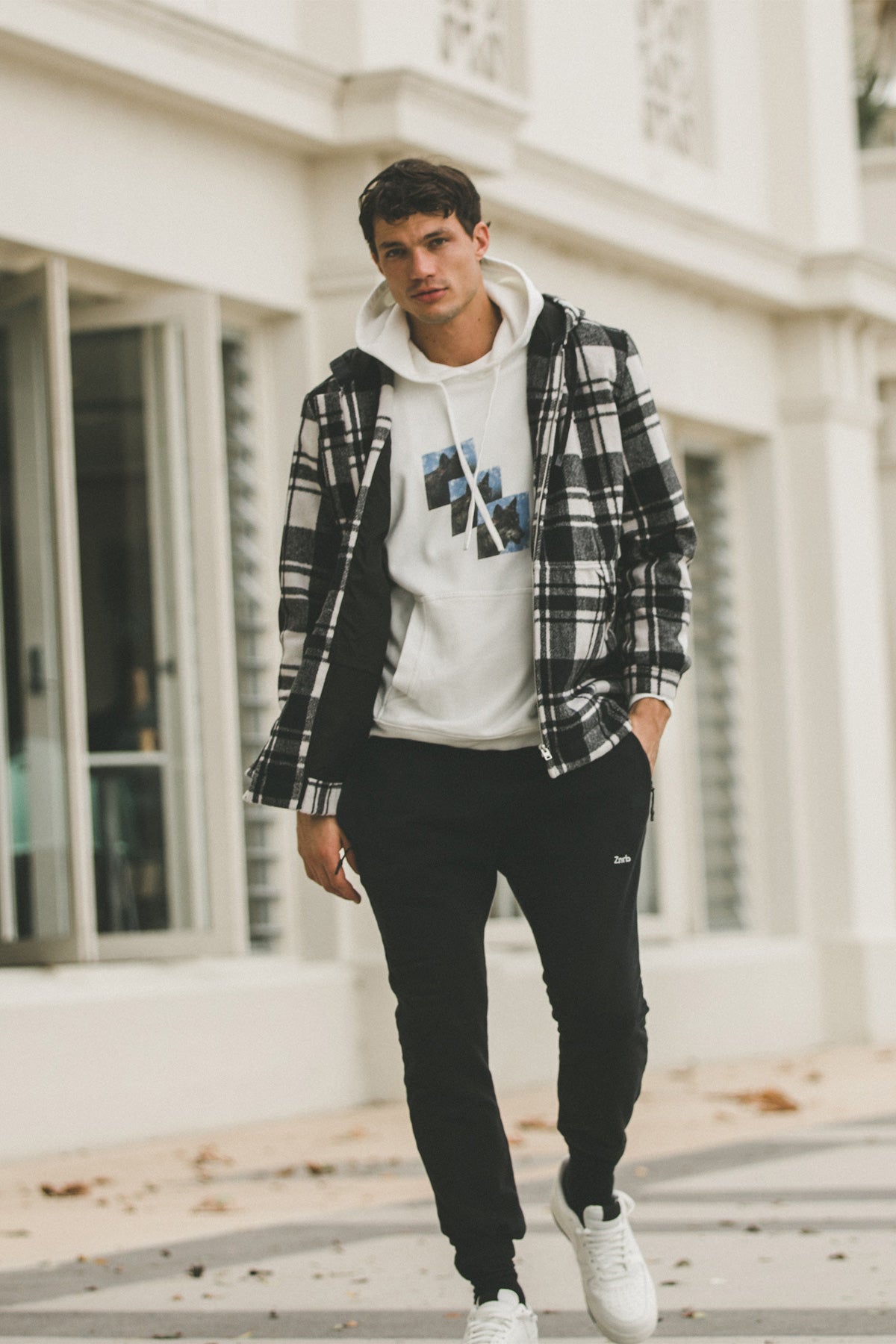 Case Plaid Anorak Black/White