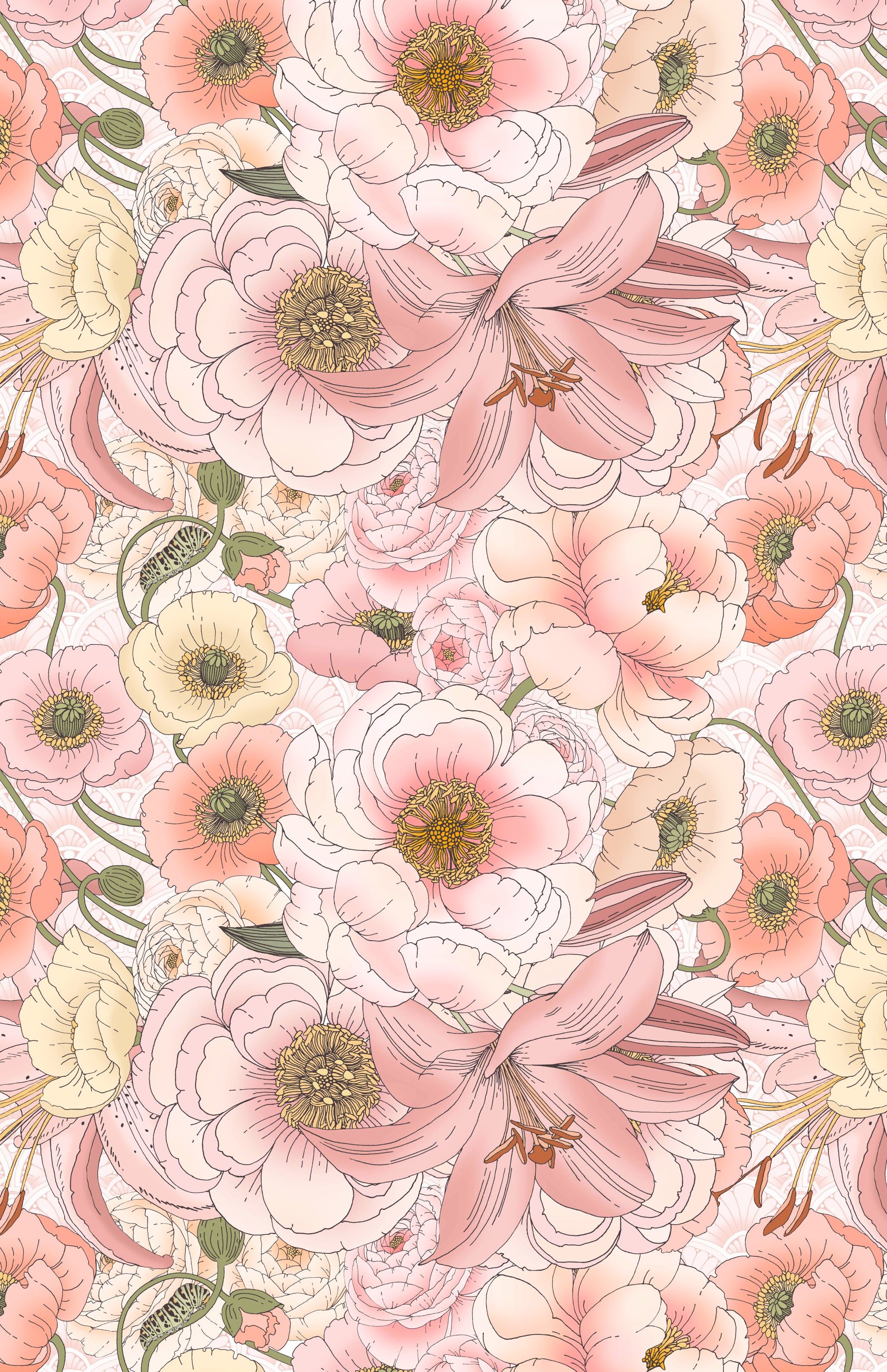 Art Nouveau Floral Wallpaper – Emily Carter London