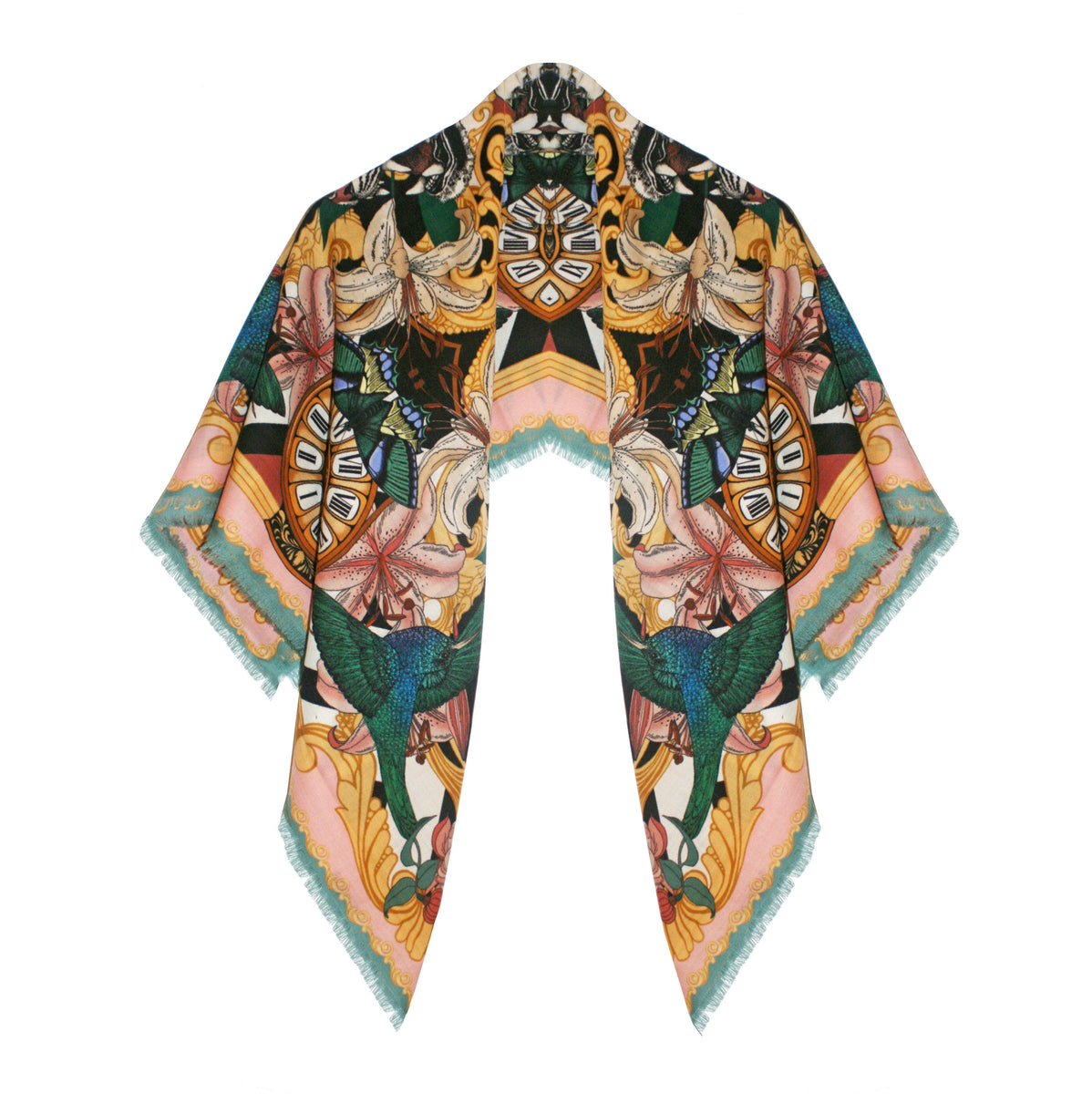 The Baroque Tiger Wool/Cashmere Scarf | 90x90cm – Emily Carter London