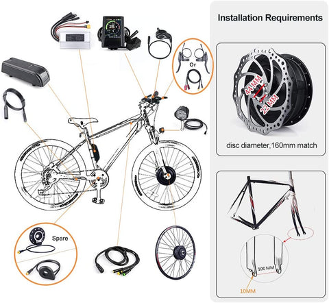 BAFANG 500W 48V első agymotor szett