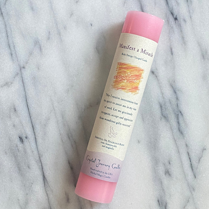 Manifest a Miracle | Reiki Infused Pillar Candle