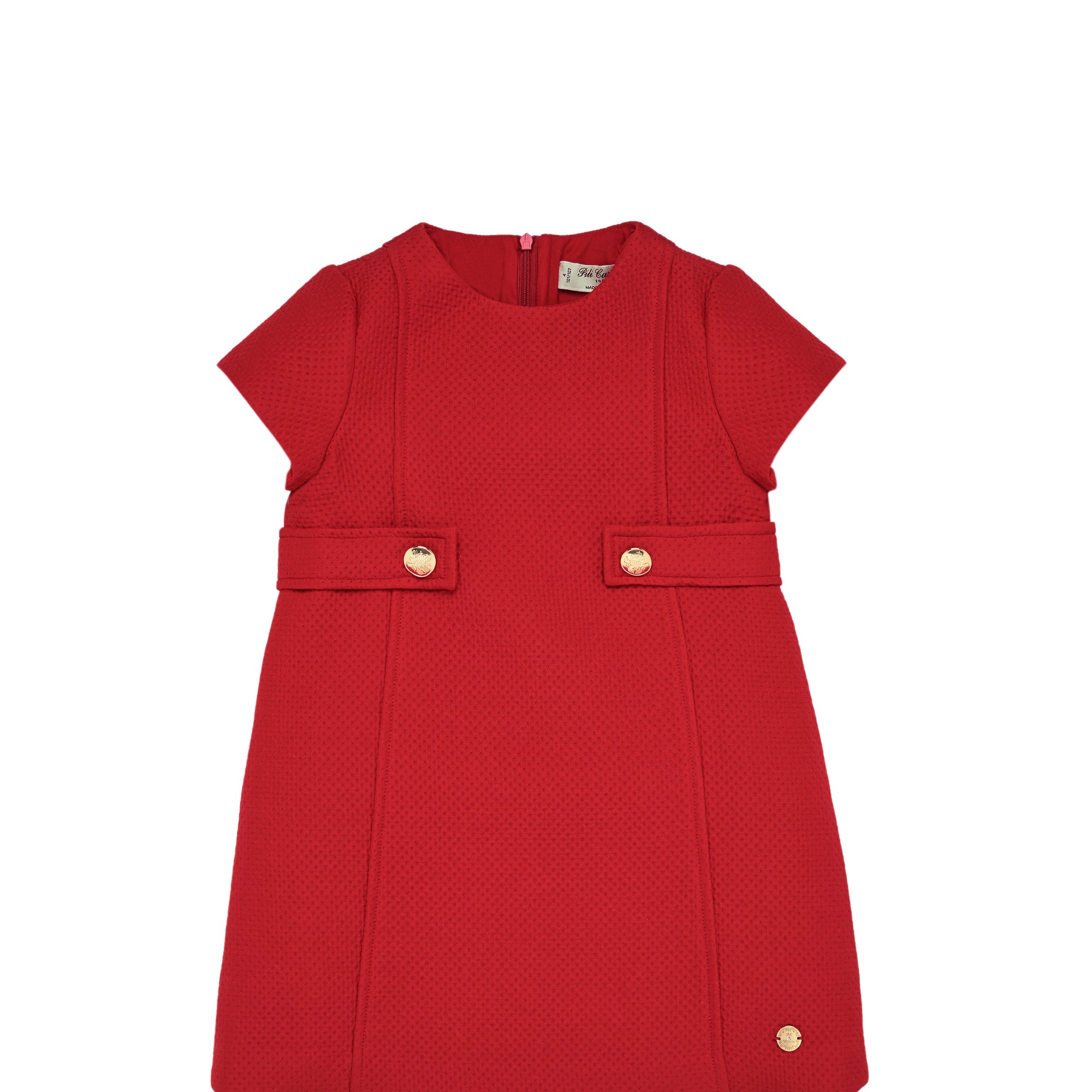 red shift dress with sleeves