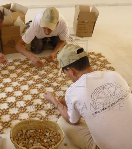 This is the last step of production where your mosaics are assembled in either interlocking units or custom fitted based on client’s choice.