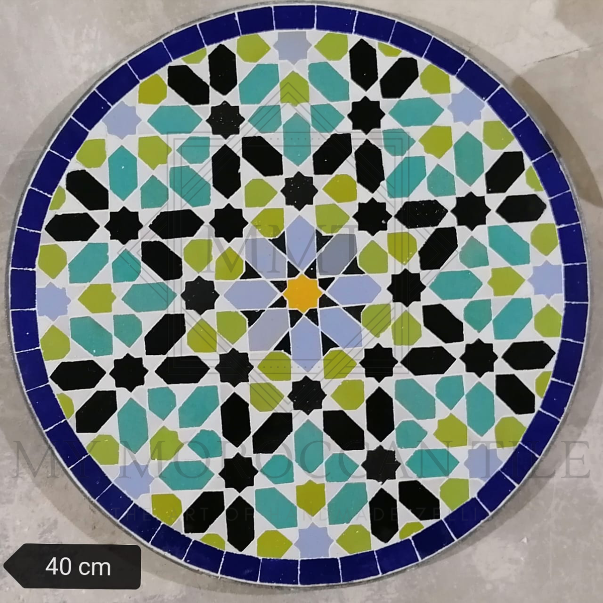 Tableau mosaique design marocain (Support: Avec Châssis, Taille: XS)