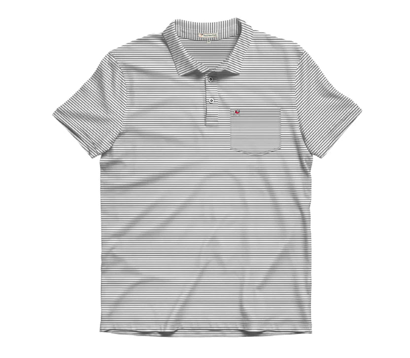 Standing Dawg Performance Pocket Polo • Heathered Charcoal + White - Tonyas Treasures product image