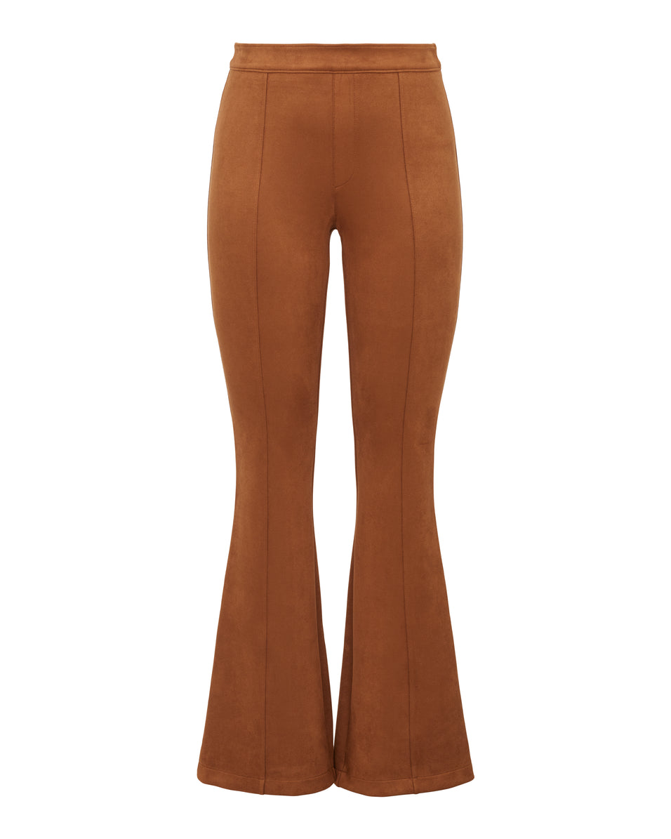 Brown Exposed Seam Flare Suede Pants with Pockets – TFC&H Co.