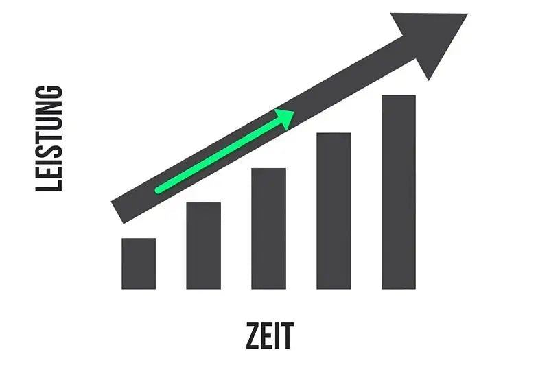 Grafik Progression Leistung Zeit