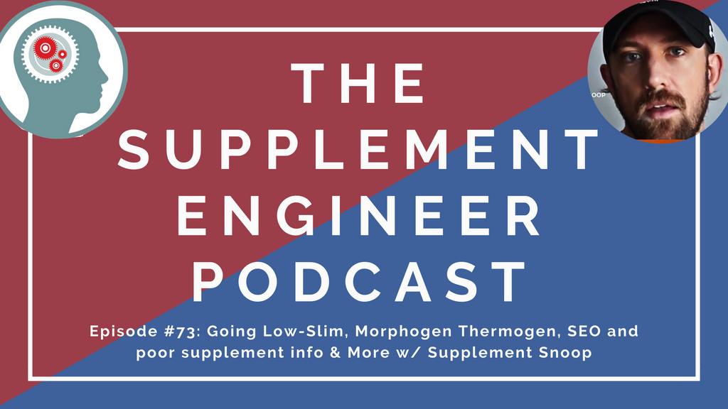 Episode #73 of the Supplement Engineer podcast features Glaxon Flight and Sedative sleep formula reviews, Core Nutrition Pro Protein blend update, SNS caffeine 501, Morphogen Thermogen, and more with Supplement Snoop.