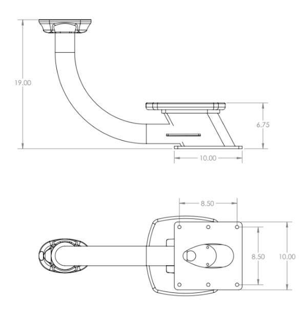 Seaview PMADM4M1 Dual Mount Dimensions