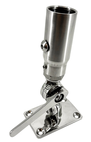 Stainless steel Seaview Starlink adapter on a ratchet base