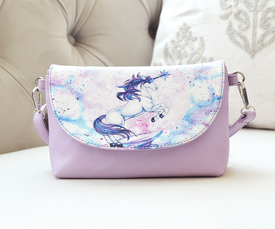 Purple Unicorn Purse Crossbody Handbag For Girls – Kindness Footprint