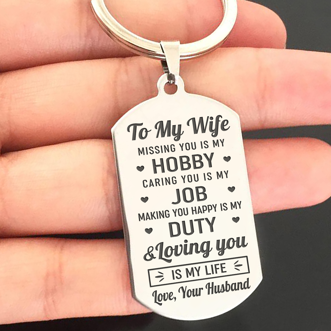 to my wife keychain