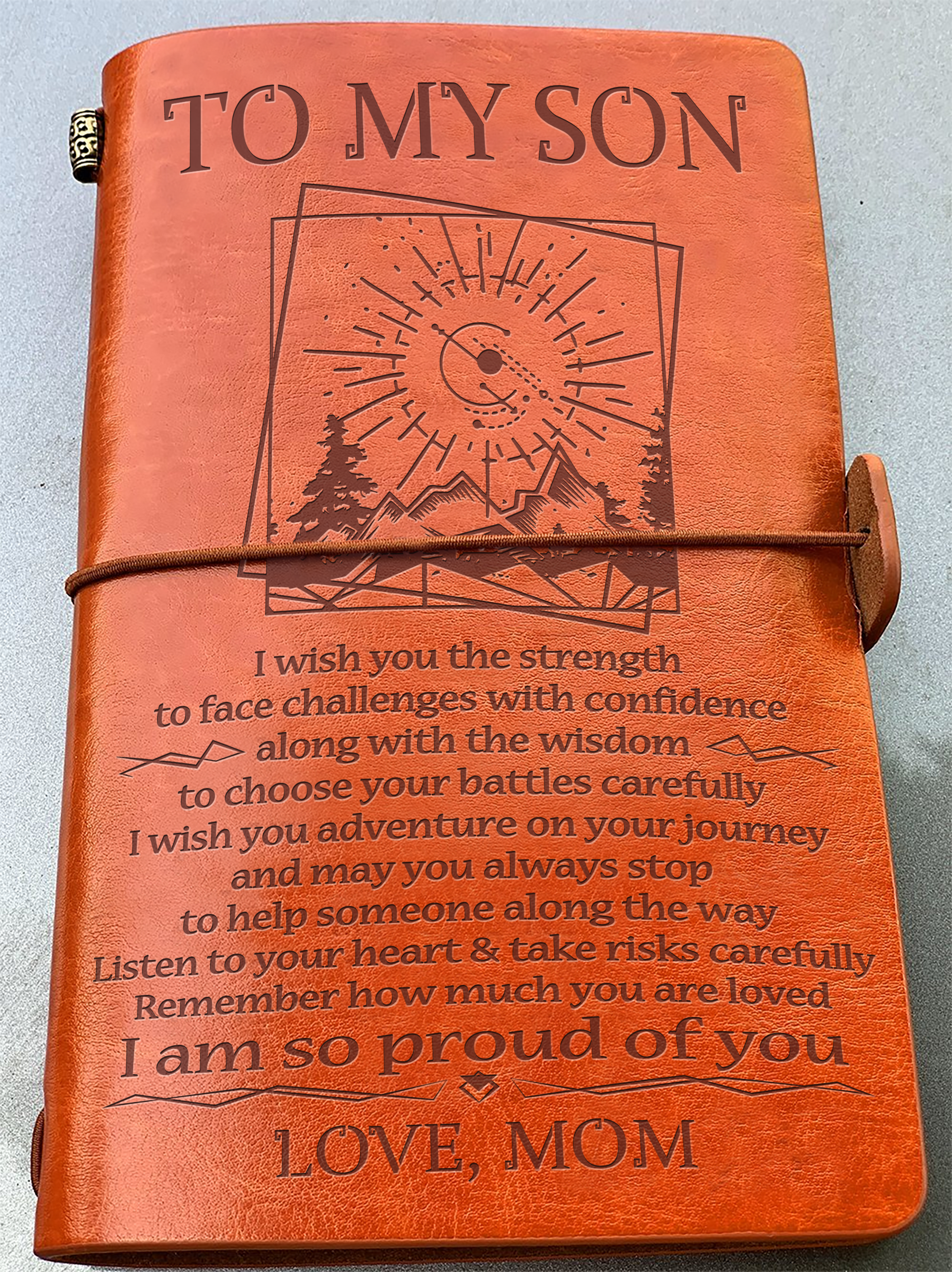 Son Mom Proud Of You Vintage Journal Engraved Gifts