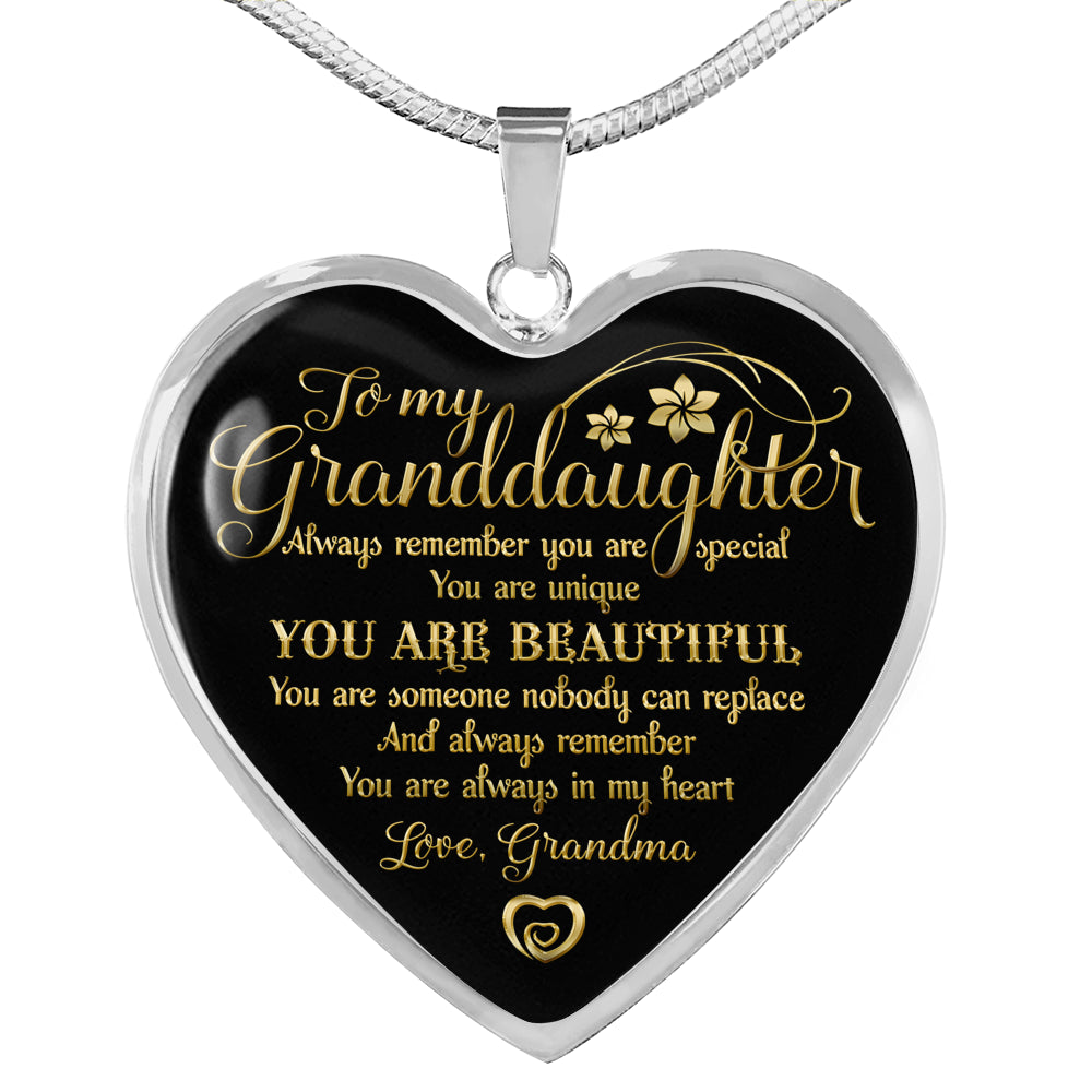 GRANDDAUGHTER GRANDMA - YOU ARE BEAUTIFUL - LUXURY HEART NECKLACE ...