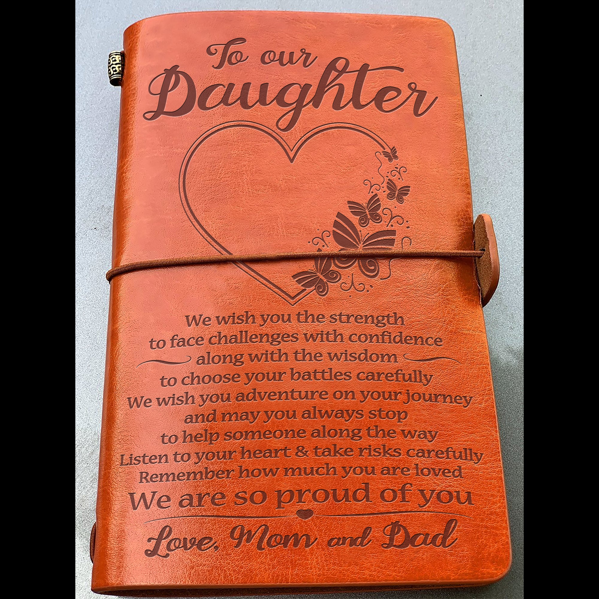 Daughter Mom Dad Proud Of You Vintage Journal Engraved Gifts