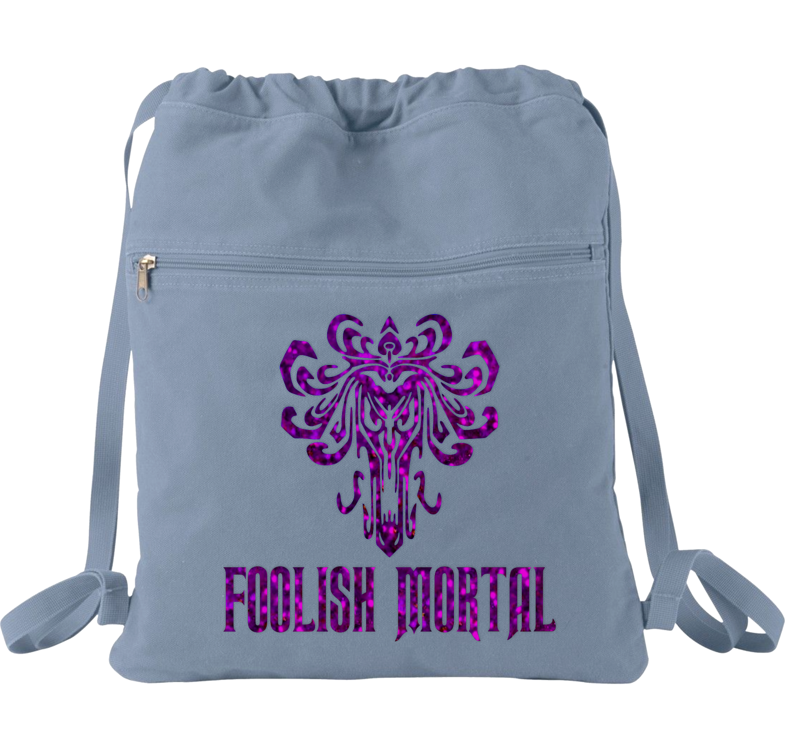 Disney Foolish Mortal Haunted Mansion Backpack/ Purple Holographic Foolish Mortal Vacation Travel Park Bag Gift