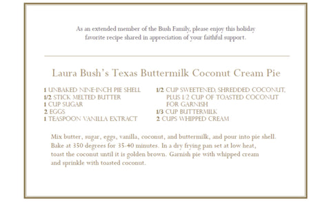 Recipe from the George W. Bush Presidential Library