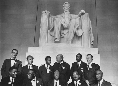 March on Washington, D.C. Civil Rights Leaders_of_the_march_posing_in_front_of_the_statue_of_Abraham_Lincoln - History By Mail