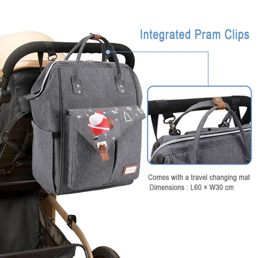 changing bag with pram clips