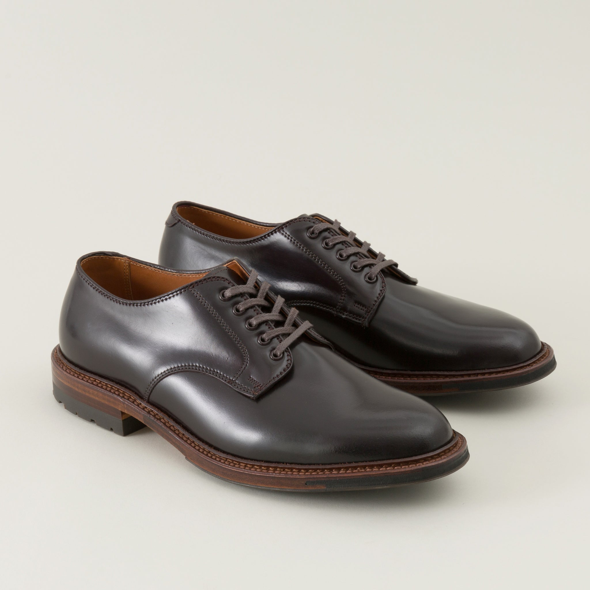 alden cordovan plain toe blucher