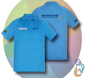 DDH Safer Baby Bundle Mens Academy Polo Mock-up