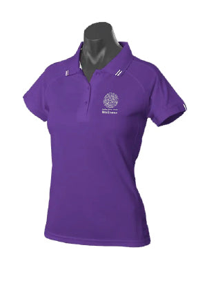 DDH Wellness Flinders Polo Mock-up (Purple/White)