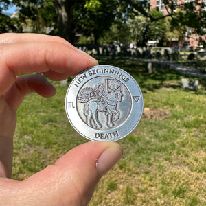 Death & Temperance Tarot Divination Coin - Shining Moon Studio - Divination Coins