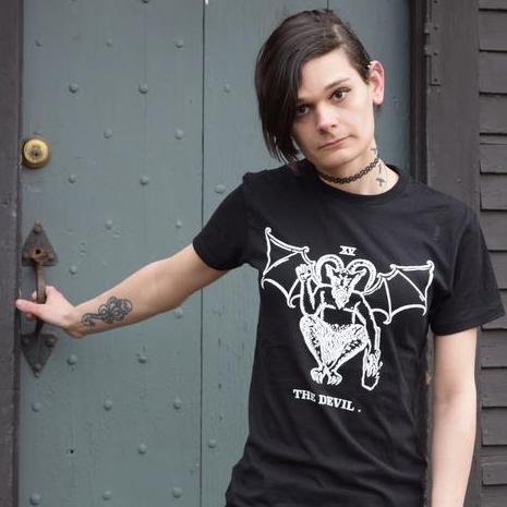 The Devil Tarot T-shirt — print from hand carved stamp – Shining Moon ...