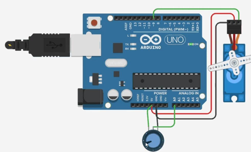 servo motor arduino potentiometer