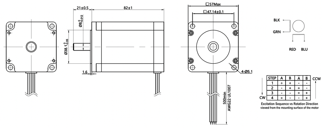 Stepper Motor NEMA 23 57x57mm, 100384